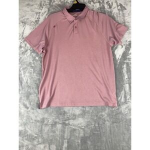 Rhone Men's Delta Pique Polo Shirt‎ L Pink  Breathable Performance Casual Golf